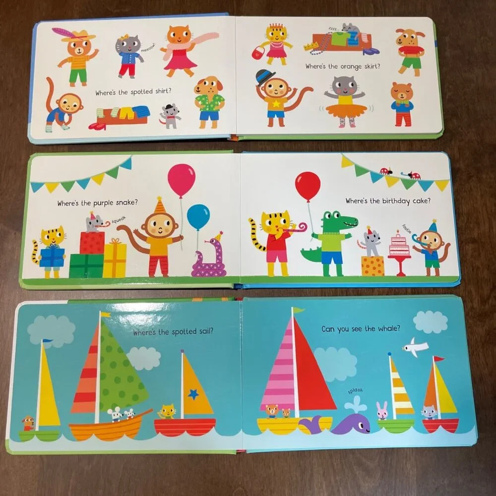 Usborne Baby Books Where's The‎ Series Includes: Butterfly Little Mouse Busy Bee
